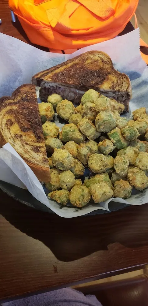Rueben Sandwich with Fried Okra